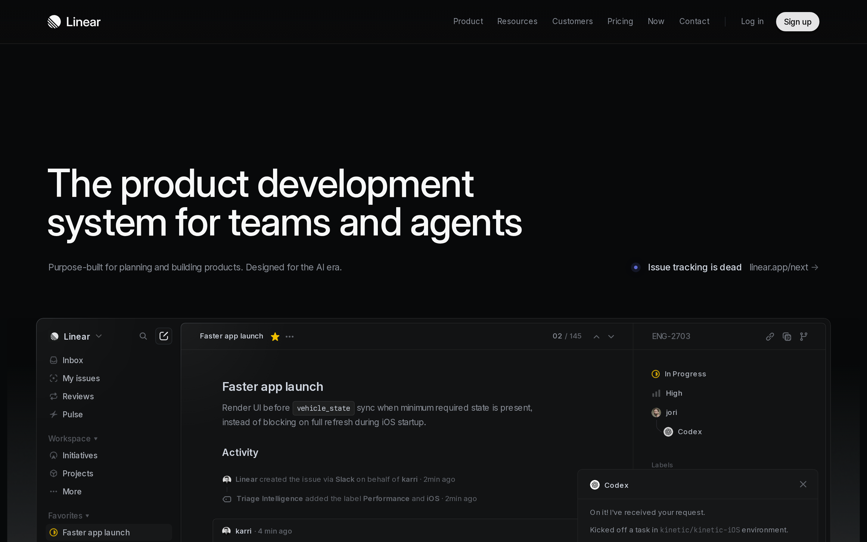 Linear Dark UI